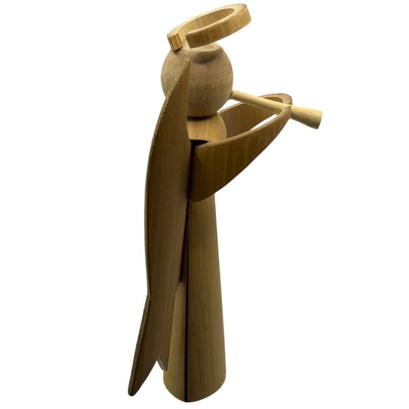 VTG Bamboo Handmade 5 Angels Playing Instruments Guitar Pipes Flute Violin Drum - Picture 16 of 16